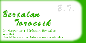 bertalan torocsik business card