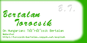 bertalan torocsik business card